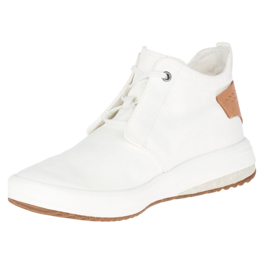 Bottes Merrell Gridway Mid Canvas Blanche Homme | X.N.KGEX